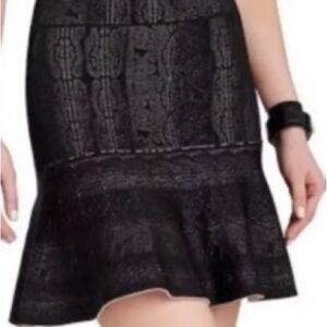 BCBGMaxAzria Black Textured Mini Skirt